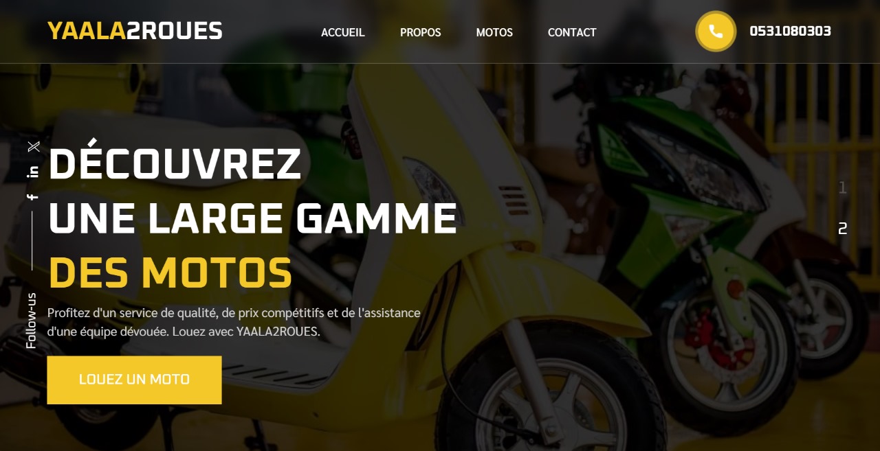 Projet Yaala 2 Roues - Distributeur de scooters et motos